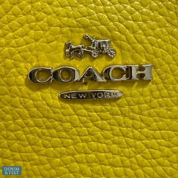 Coach Yellow Leather Double-Zip Wristlet Wallet Purse Bag Gold Hardware - Picture 8 of 8